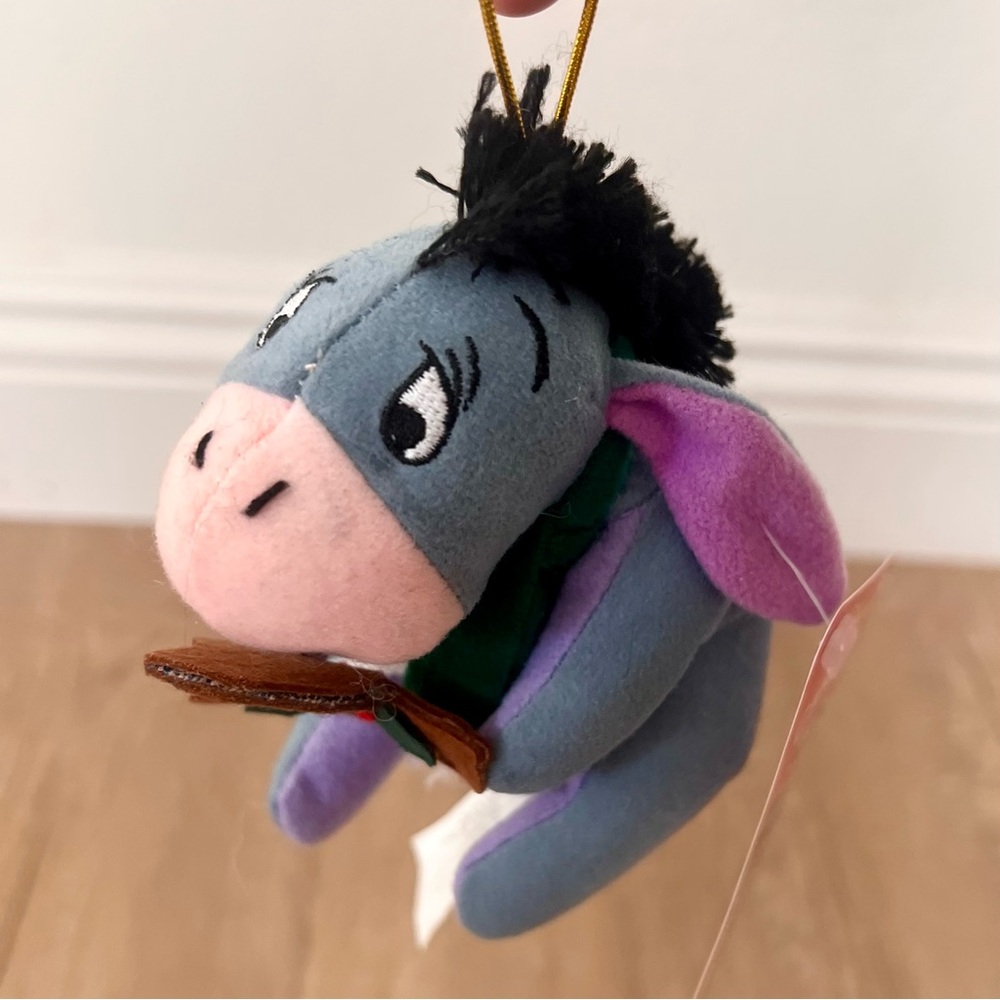 Year 2000 Disney Candy Cane Collection Eeyore‎ Plush Toy Christmas Ornament NWT